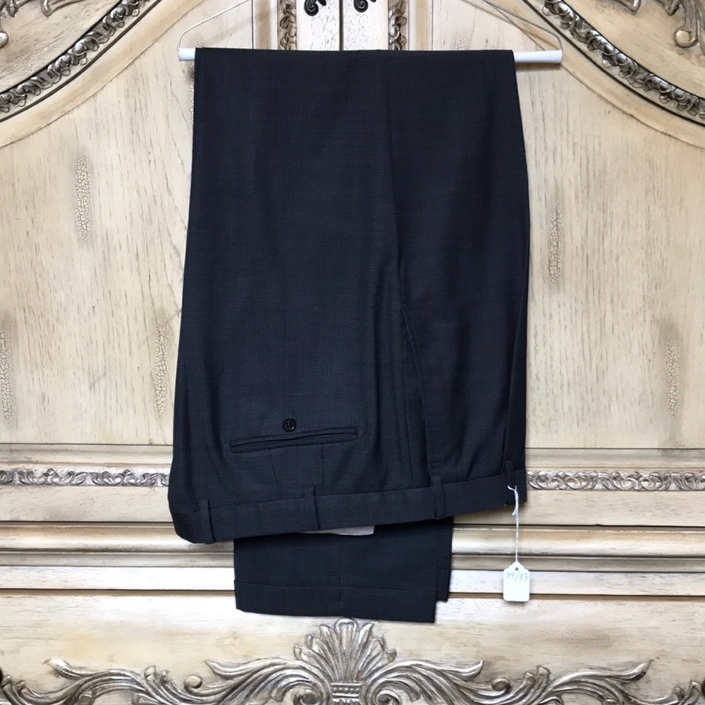 39W x 33L Men’s Zanella 100% wool charcoal slacks